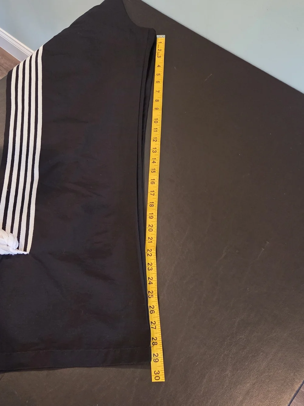Cali 1850 Los Angeles Black Track Pants White Stripe Side Tie Wide Leg Size M - Picture 7 of 11